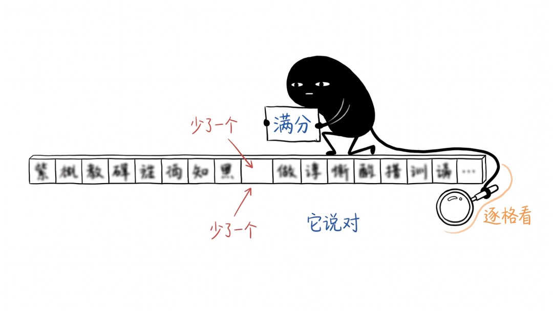少掉的那一格没人发现,满分的小牌子就立在缺口上方